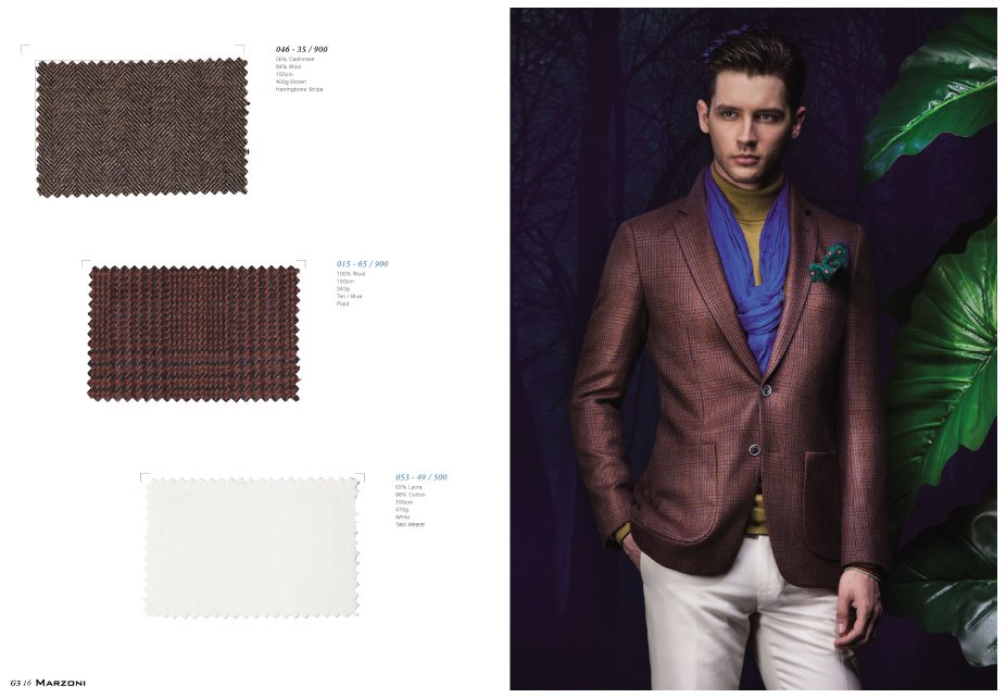 Пошив мужских пиджаков в стиле casual из коричневой ткани Marzoni