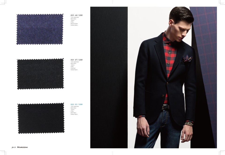 Пошив мужских пиджаков casual на заказ из черной ткани Marzoni